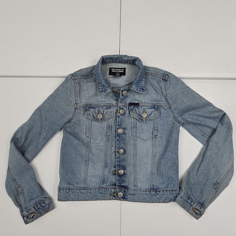 POLO JEANS CO. By Ralph Lauren Women XS Trucker Denim/Jean Stone Washed Jacket